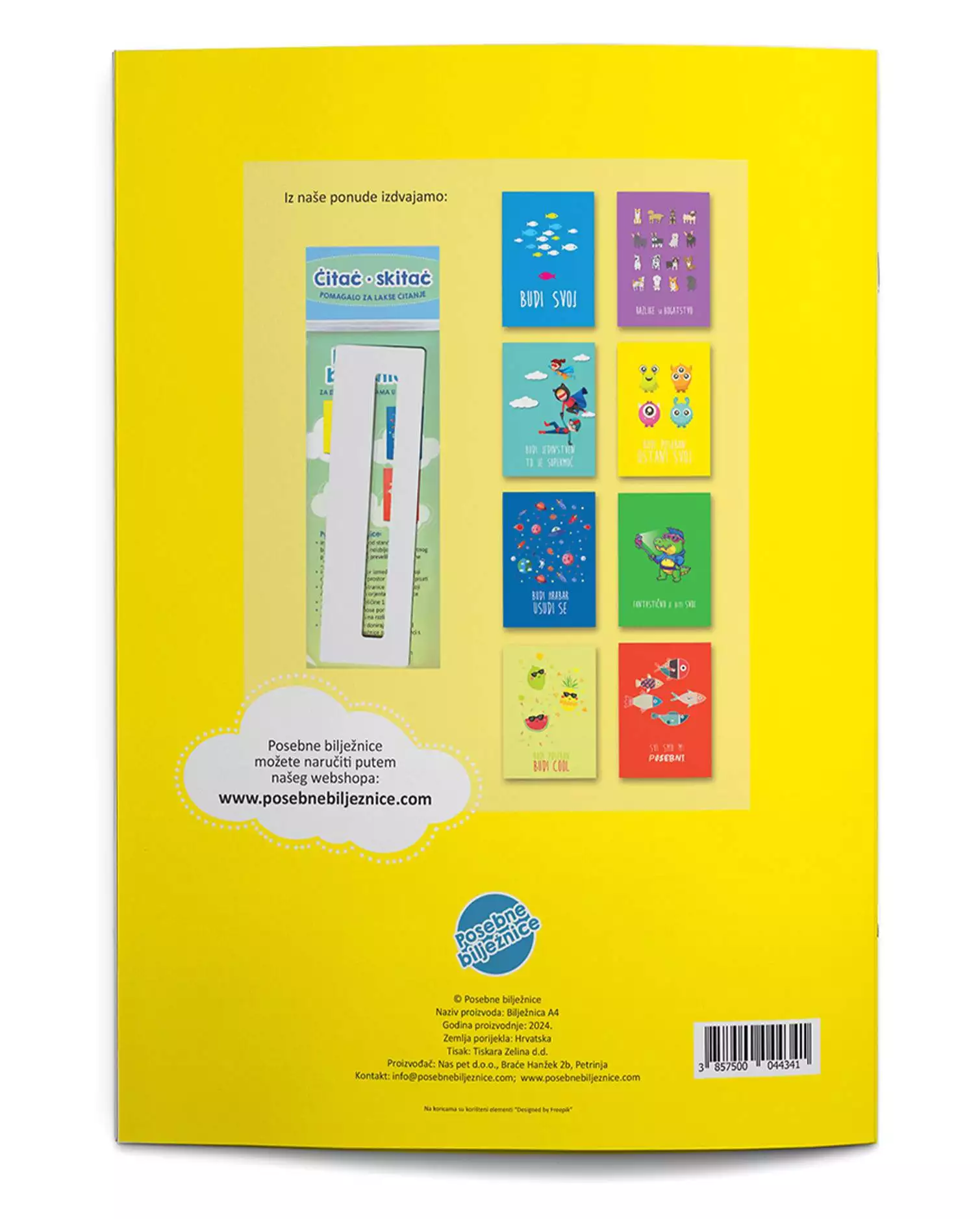 Stražnja naslovna Posebne bilježnice - budi poseban - ostani svoj