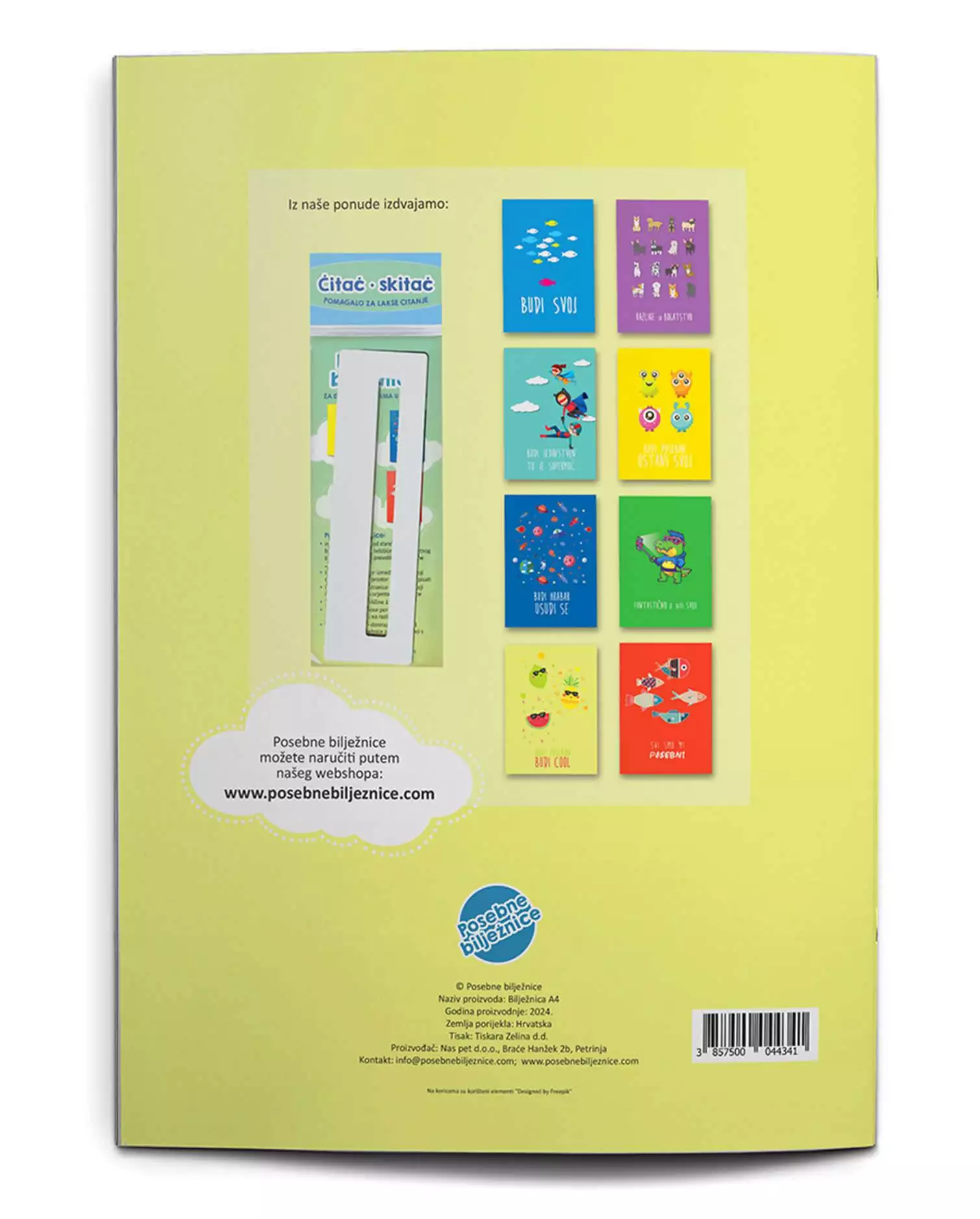 Stražnja strana naslovne: Posebne bilježnice - budi poseban - budi cool